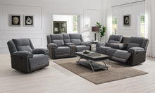 Load image into Gallery viewer, Gray Motion Sofa W/Drop Down Table
