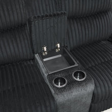 Load image into Gallery viewer, Black Corduroy Motion Loveseat
