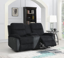 Load image into Gallery viewer, Black Corduroy Motion Loveseat
