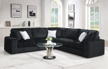 Load image into Gallery viewer, Black Corduroy 3 Pc Sectional
