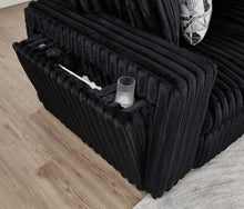 Load image into Gallery viewer, Black Corduroy Power Reclining 4 Pc Sectional W/2 Wireless Charger
