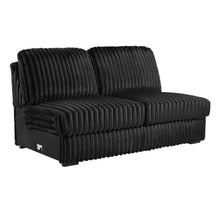Load image into Gallery viewer, Black Corduroy Power Reclining 4 Pc Sectional W/2 Wireless Charger
