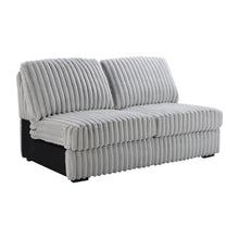 Load image into Gallery viewer, Gray Corduroy Power Reclining 4 Pc Sectional W/2 Wireless Charger
