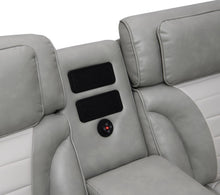 Load image into Gallery viewer, Gray/White Power 3 Pc Sectional W/Bluetooth Speaker, And Wireless Charger
