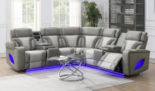 Load image into Gallery viewer, Gray/White Power 3 Pc Sectional W/Bluetooth Speaker, And Wireless Charger
