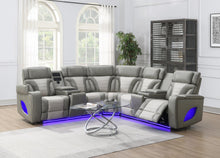 Load image into Gallery viewer, Gray/White Power 3 Pc Sectional W/Bluetooth Speaker, And Wireless Charger
