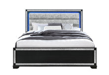 Load image into Gallery viewer, Soleil - King Bed Headboard With LED, Footboard And Slats - Charcoal / Dark Gray
