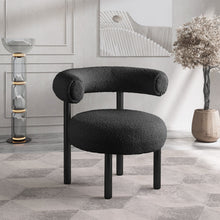 Load image into Gallery viewer, Bordeaux - Boucle Fabric Accent Chair With Black Legs
