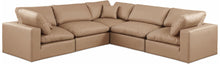 Load image into Gallery viewer, Comfy - 5 Piece Faux Leather Modular Corner Sectional - Tan
