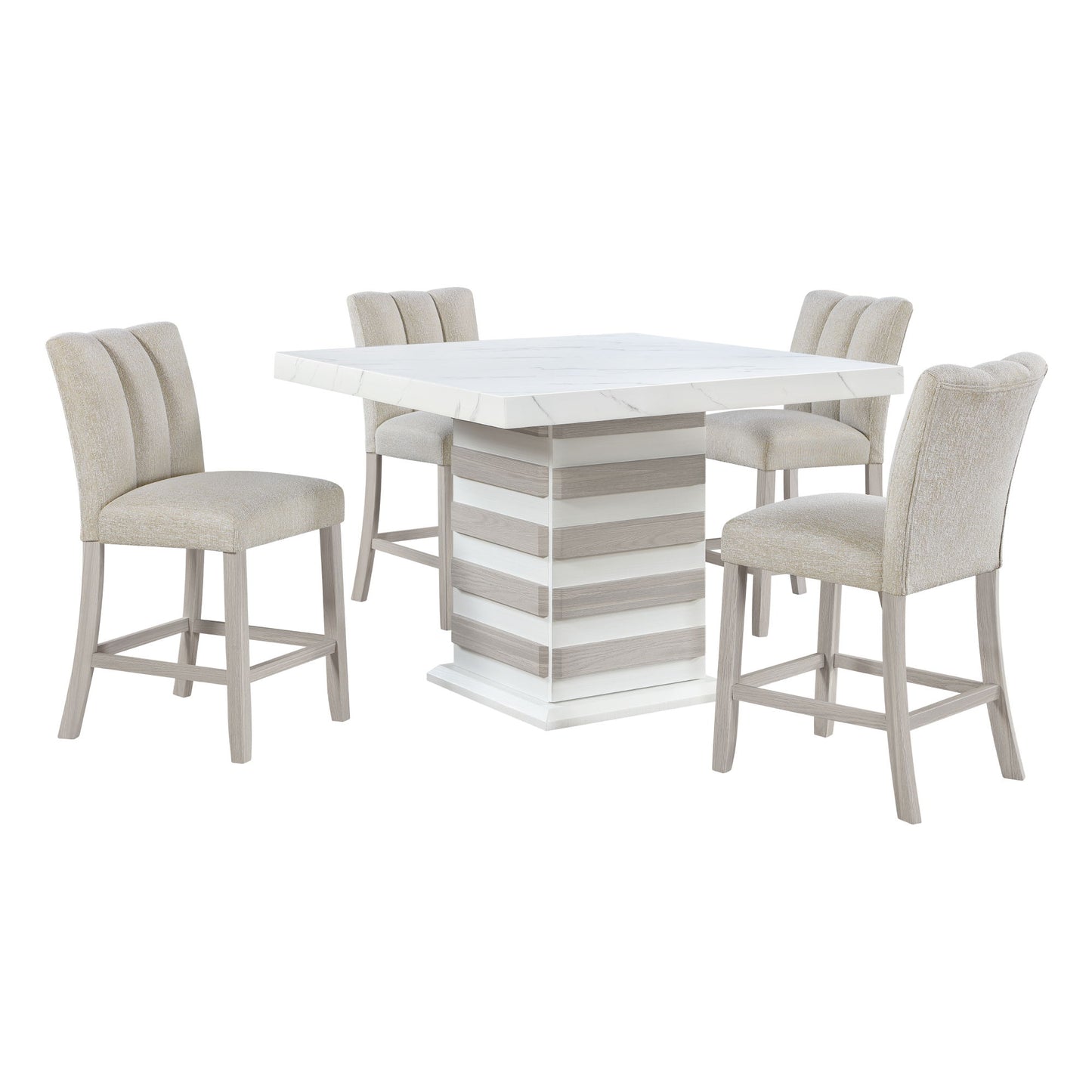 D2507BT - Bar Table Base With Storage - White
