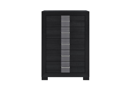 Optimus - 5 Piece King Bedroom Set - Black