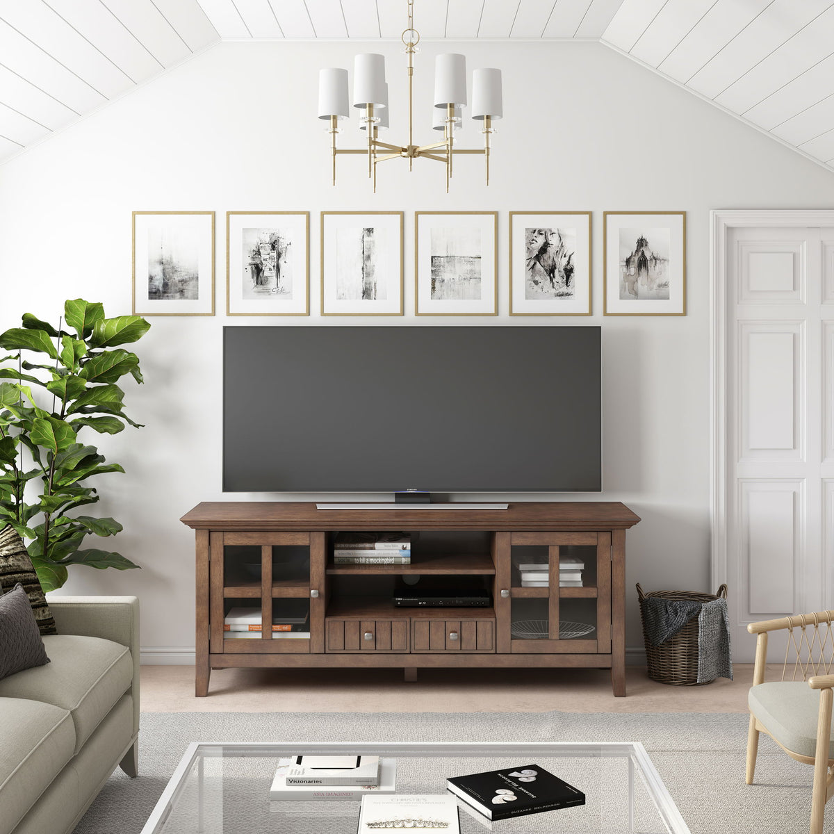 Acadian - TV Media Stand - Rustic Natural Aged Brown - Ego Home Furniture