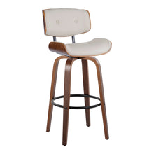Load image into Gallery viewer, Lombardi - Mid-Century Modern Fixed Height Barstool With Swivel With Round Footrest (Set of 2)
