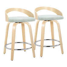Load image into Gallery viewer, Grotto - Contemporary Fixed Height Counter Stool &amp; Swivel, Round Footrest (Set of 2)
