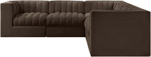 Load image into Gallery viewer, Rummi - Symmetrical Velvet Performance Fabric Upholstered 5 Piece Modular Sectional
