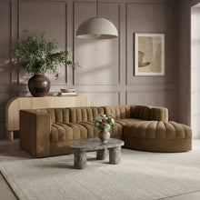 Load image into Gallery viewer, Rummi - Velvet Performance Fabric Upholstered 4 Piece Modular Sectional, With Reverse Corner Chair
