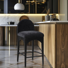 Load image into Gallery viewer, Waldorf - Chenille Stool With Black Legs

