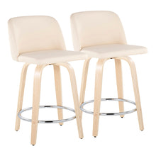 Load image into Gallery viewer, Toriano - Contemporary Fixed Height Counter Stool &amp; Swivel And Round Footrest (Set of 2)
