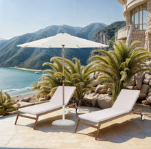 Load image into Gallery viewer, Fiji - Aluminum Patio Umbrella With Round White And Teak Base
