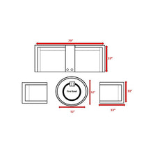Load image into Gallery viewer, Patio Seating Group For 4 With Cushions And Fire Pit Table - Brown
