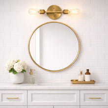 Load image into Gallery viewer, Reverie - Double Lights Bathroom Wall Sconce Over Mirror - Clear / Gold
