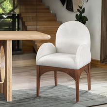 Load image into Gallery viewer, Waldorf - Chenille Dining Arm Chair With Brown Legs
