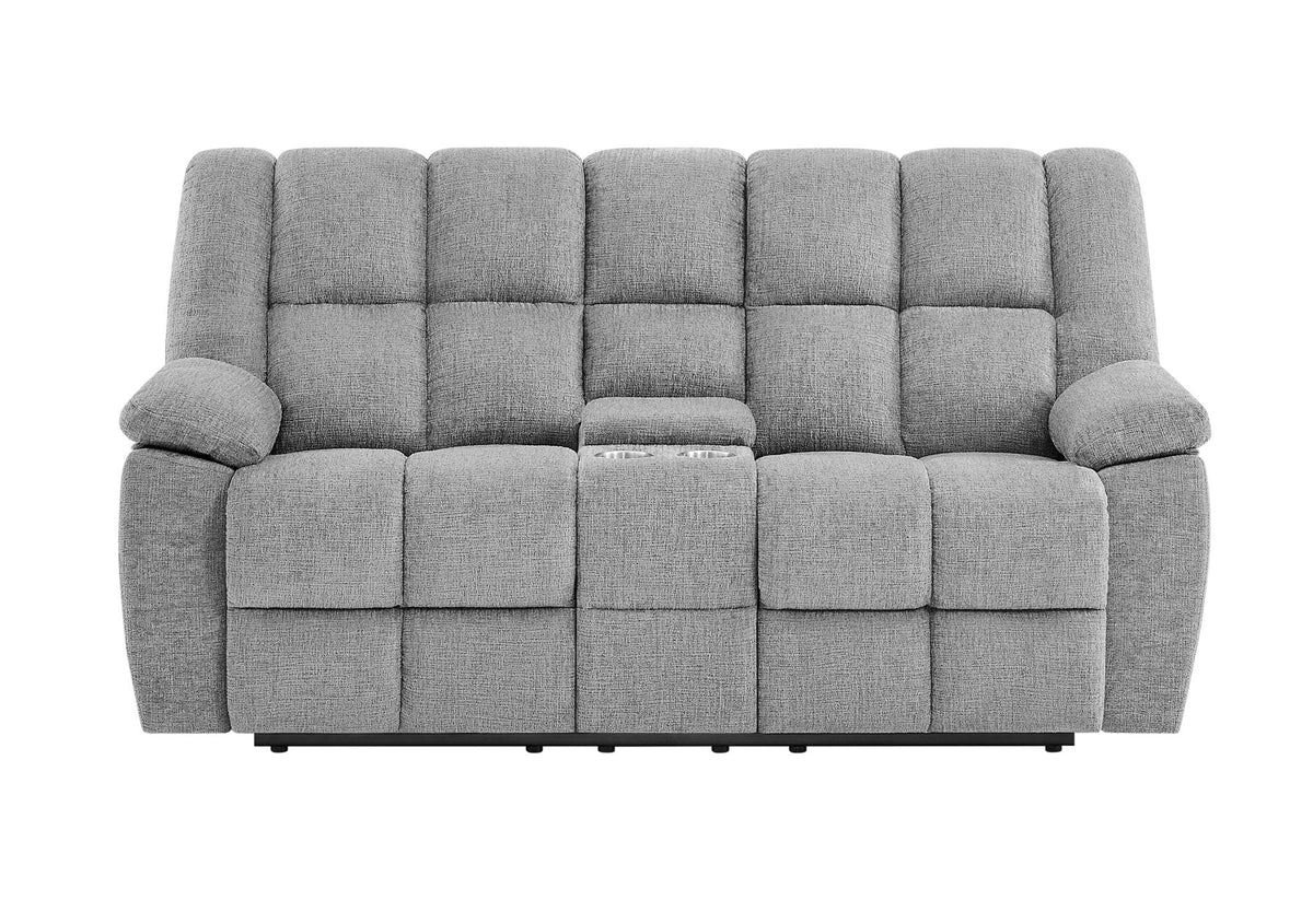 U6000 - 3 Piece Living Room Set (Reclining Sofa / Reclining Console Loveseat / Glider Recliner) - Smoke