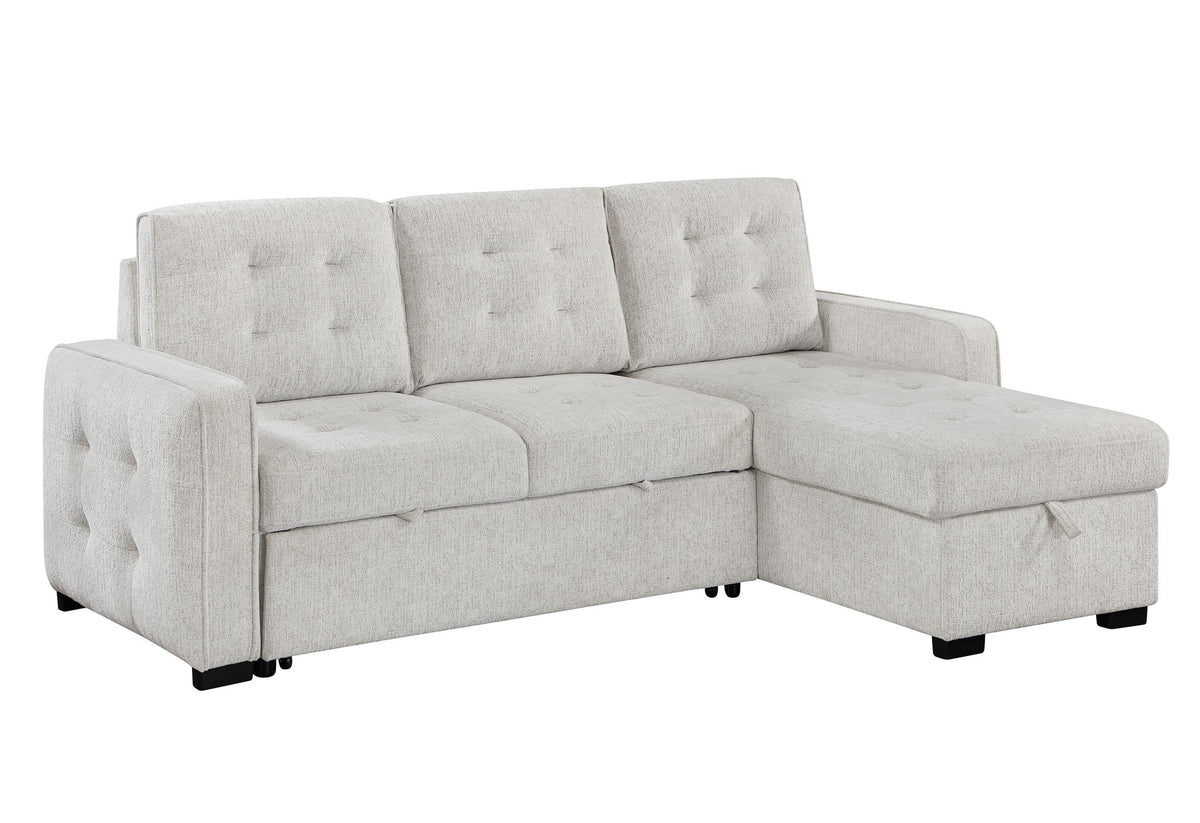 U0707 - Reversible Sofa Bed With Drop Down Table And USB - Beige