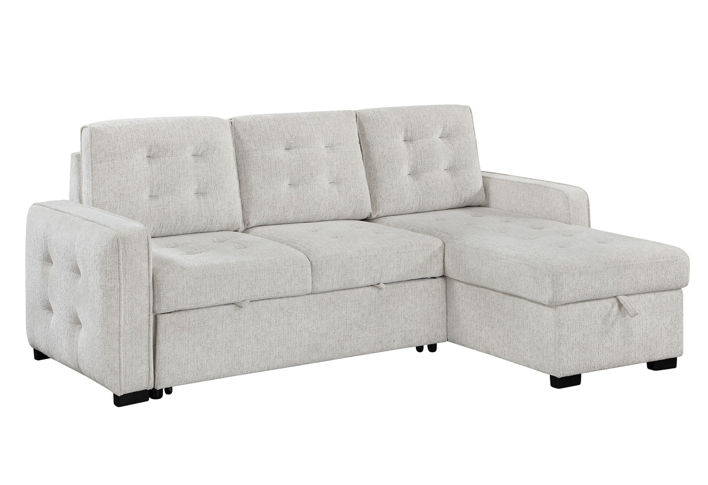 U0707 - Reversible Sofa Bed Chaise With Storage - Beige
