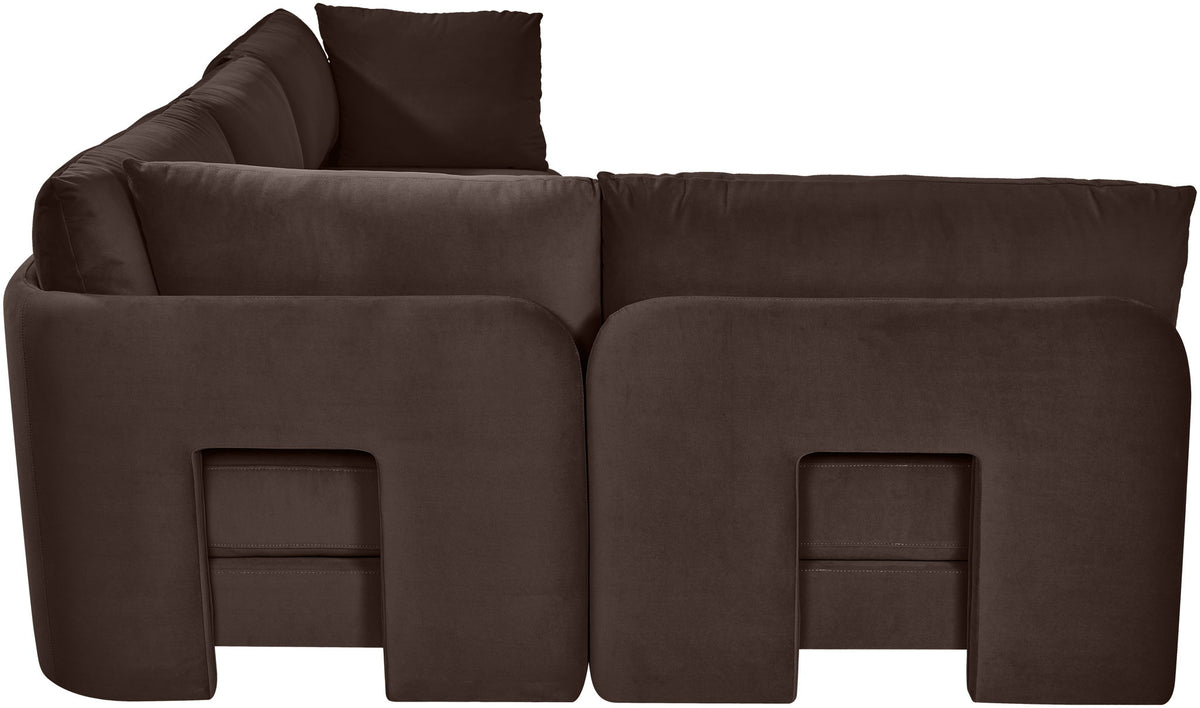 Hammond - Velvet Performance Fabric Upholstered 4 Piece Armless Sectional