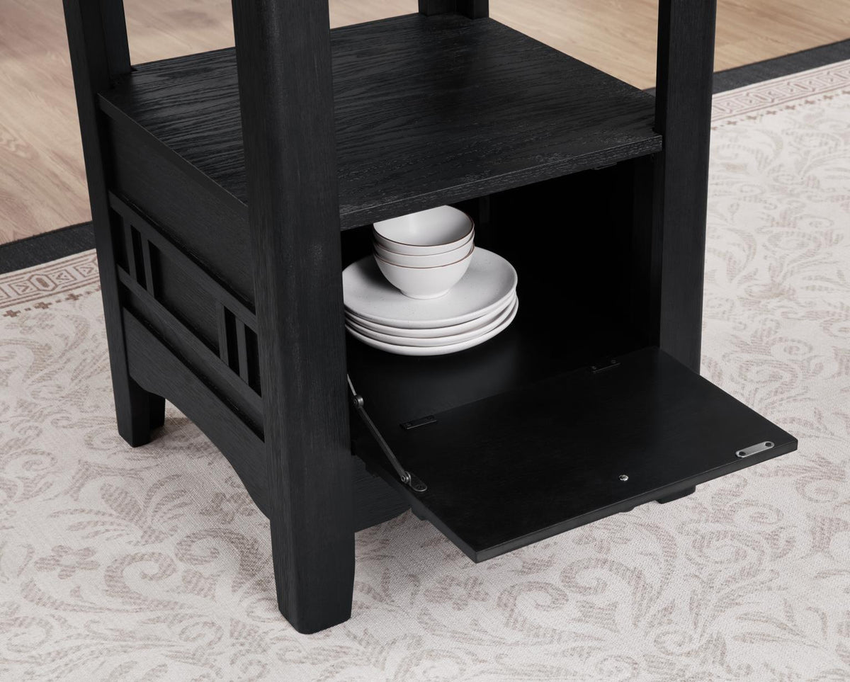 D151 - Counter Height Extension Table Wire Brush - Black