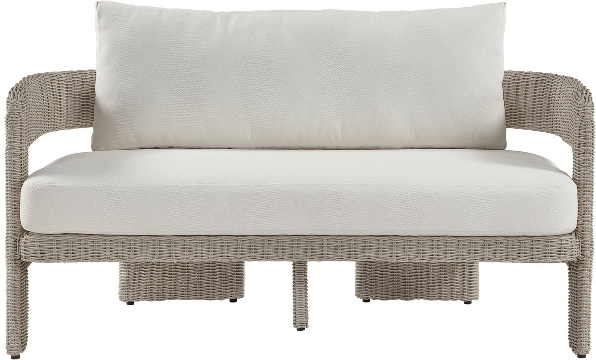Sandbay - Olefin Water Resistant Fabric And Wicker Outdoor Patio Loveseat