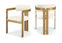 Load image into Gallery viewer, Aurum - Vegan Leather Upholstered Dining Chair With Brushed Brass Base (Set of 2)

