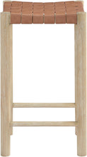 Load image into Gallery viewer, Entwine - Vegan Leather Upholstered Backless Counter Stool - Painted Natural
