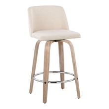 Load image into Gallery viewer, Toriano - Contemporary Fixed Height Counter Stool With Swivel &amp; Round Footrest Modern Design (Set of 2)

