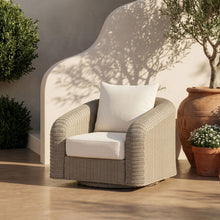 Load image into Gallery viewer, Seacrest - Olefin Water Resistant Fabric And Wicker Outdoor Patio Swivel Chair
