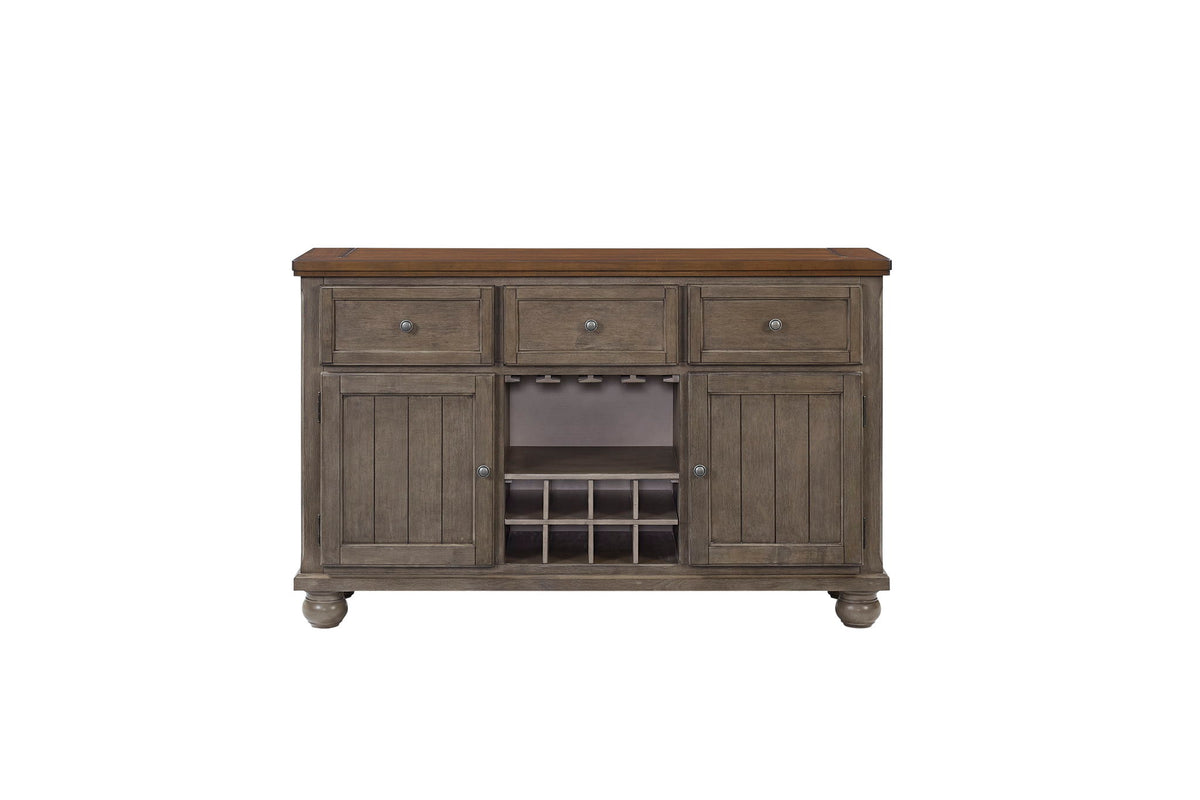 Will Dining - Server With Power Pack - Gray / Brown