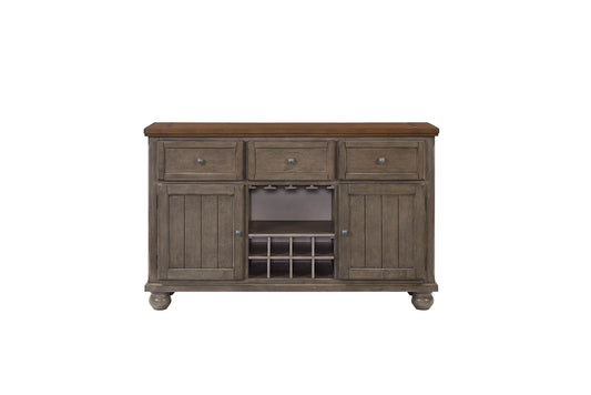 Will Dining - Server With Power Pack - Gray / Brown
