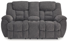 Load image into Gallery viewer, Foreside - Dbl Reclining Loveseat with Console - Charcoal
