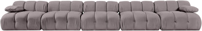 Orin - Velvet 5 Piece Modular Armless Sofa