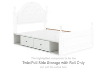Load image into Gallery viewer, Kozlani - Twin/Full Side Storage With Rail - White

