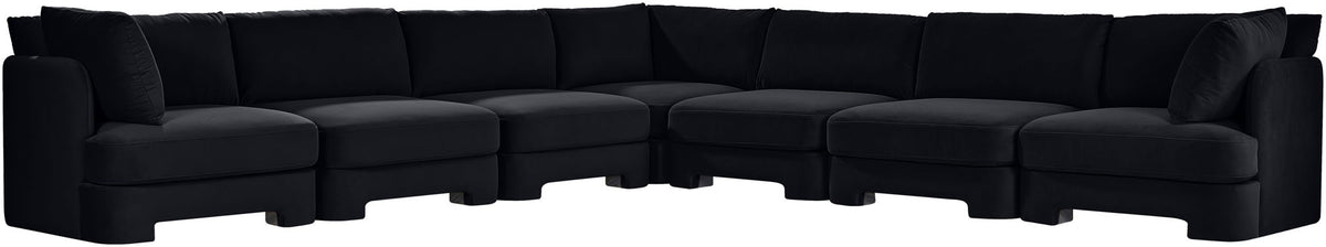 Hammond - Velvet Performance Fabric Upholstered 7 Piece Corner Sectional
