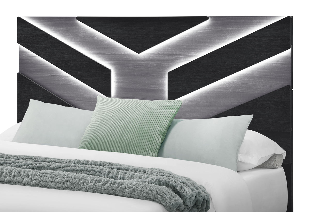 Optimus - King Bed With LED - Black