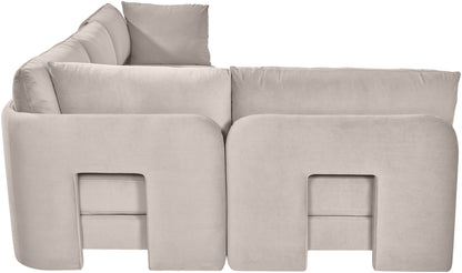 Hammond - Velvet Performance Fabric Upholstered 4 Piece Armless Sectional