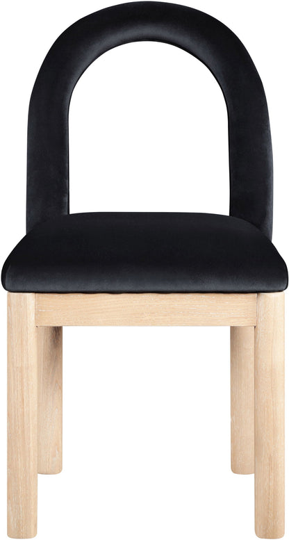 Conrad - Velvet Dining Chair With Natural Legs