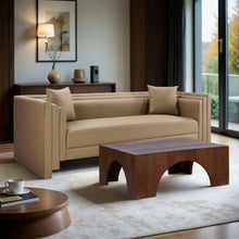 Load image into Gallery viewer, Everett - Vegan Leather 88.5" Upholstered Sofa - Tan
