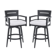 Load image into Gallery viewer, Outdoor Swivel Bar Chairs, 360 Degree Rotation, Ergonomic Backrest (Set of 2)
