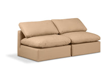 Load image into Gallery viewer, Indulge - Faux Leather 2 Piece Modular Armless Sofa - Tan
