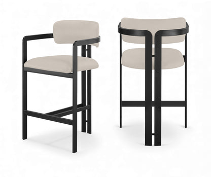 Aurum - Vegan Leather Upholstered Counter Stool With Graphite Black Base