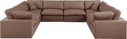 Comfy - 8 Piece Faux Leather Modular Sectional